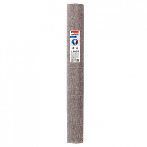 Бумага гофрированная (ИТАЛИЯ) 180 г/м2, серая (604), 50х250 см, BRAUBERG FIORE, 112655