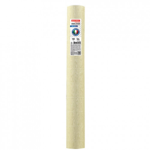 Бумага гофрированная (ИТАЛИЯ) 140 г/м2, слоновая кость (903), 50х250 см, BRAUBERG FIORE, 112573