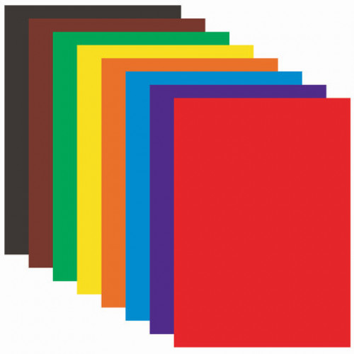 Цветная бумага, А4, мелованная (глянцевая), 16 листов 8 цветов, на скобе, ЮНЛАНДИЯ, 200х280 мм, ПОЛЁТ, 129553
