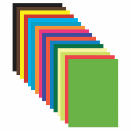 Цветная бумага А4 газетная, 16 листов 16 цветов, на скобе, ПИФАГОР, 200х280 мм, Лиса, 113540