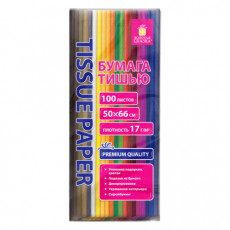 Цветная бумага ТИШЬЮ 17 г/м2, 50х66 см, 100 листов, 20 цветов, интенсив ассорти, ЗОЛОТАЯ СКАЗКА, 116496