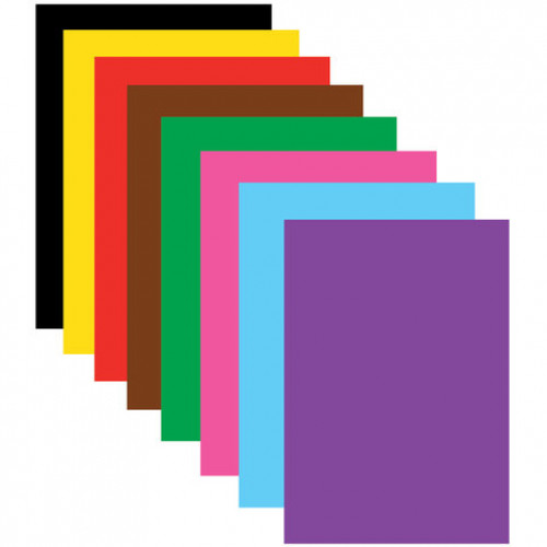 Цветная бумага А4 офсетная, 16 листов 8 цветов, на скобе, BRAUBERG, 200х275 мм, Космос, 129919