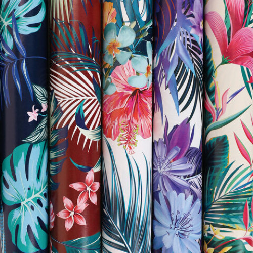 Бумага упаковочная мелованная 70х100 см ЗОЛОТАЯ СКАЗКА Tropics, 5 дизайнов, 70 г/м2, 591593