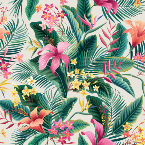 Бумага упаковочная мелованная 70х100 см ЗОЛОТАЯ СКАЗКА Tropics, 5 дизайнов, 70 г/м2, 591593