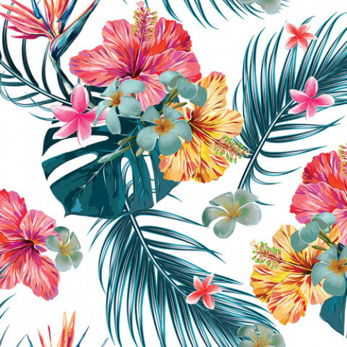 Бумага упаковочная мелованная 70х100 см ЗОЛОТАЯ СКАЗКА Tropics, 5 дизайнов, 70 г/м2, 591593
