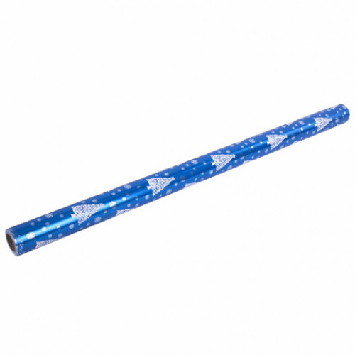 Бумага упаковочная подарочная С ЭФФЕКТАМИ BIG SIZE новогодняя Blue Winter, 0,7х10 м, ЗОЛОТАЯ СКАЗКА, 591949