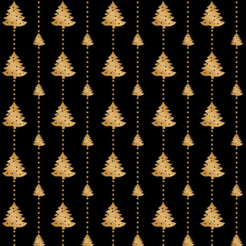 Бумага упаковочная новогодняя 70х100 см ЗОЛОТАЯ СКАЗКА Black&Gold, 5 дизайнов, 70 г/м2, 591584