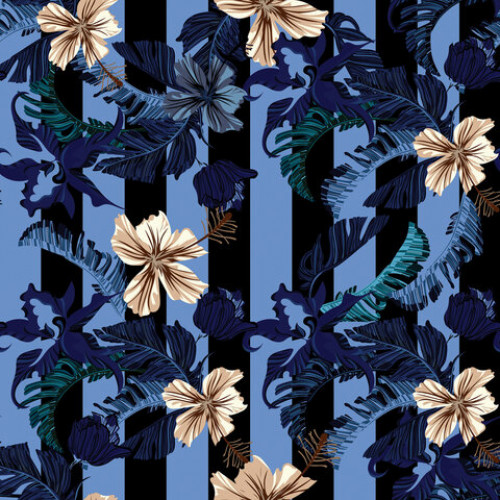Бумага упаковочная мелованная 70х100 см ЗОЛОТАЯ СКАЗКА Night Flowers, 5 дизайнов, 70 г/м2, 591588