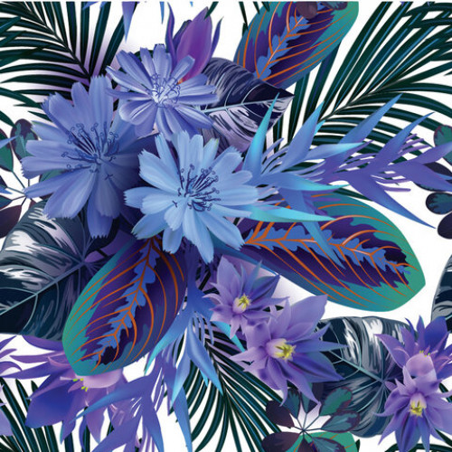 Бумага упаковочная мелованная 70х100 см ЗОЛОТАЯ СКАЗКА Tropics, 5 дизайнов, 70 г/м2, 591593