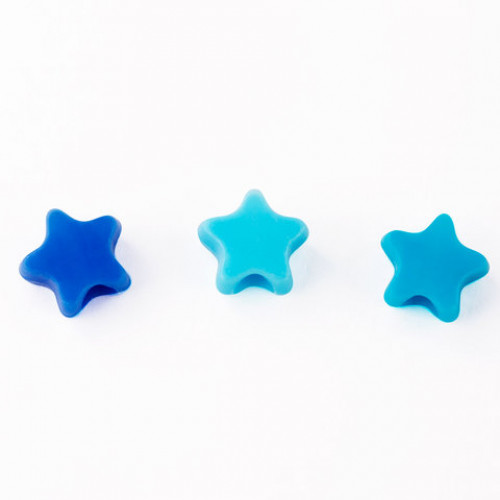 Бусины для творчества Звезды, 10 мм, 30 грамм, бирюзовые, светло-голубые, голубые, ОСТРОВ СОКРОВИЩ, 661251