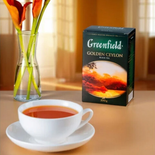 Чай GREENFIELD (Гринфилд) Golden Ceylon, черный, листовой, 200 г, картонная коробка, 0791-10