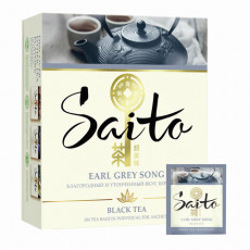 Чай SAITO Earl Grey Song, черный с ароматом бергамота, 100 пакетиков в конвертах по 1,7 г, 67842706