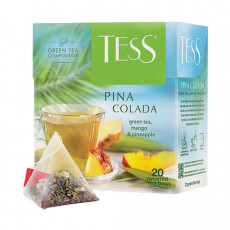 Чай TESS (Тесс) Pina Colada, зеленый с ароматом тропических фруктов, 20 пирамидок по 1,8 г, 0787-12
