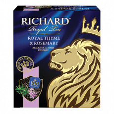 Чай RICHARD Royal Thyme & Rosemary, черный с чабрецом и розмарином, 100 пакетиков по 2 г, 100647