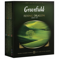 Чай GREENFIELD (Гринфилд) Flying Dragon, зеленый, 100 пакетиков в конвертах по 2 г, 0585