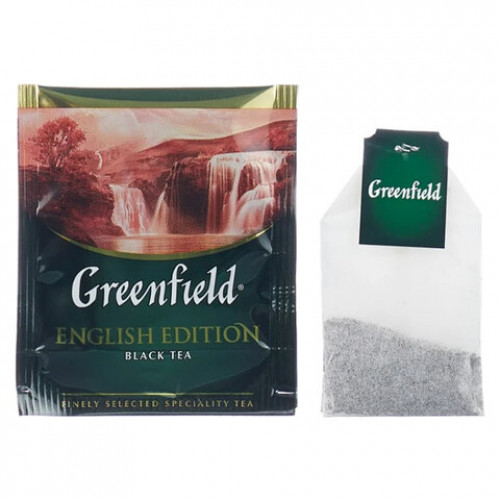 Чай GREENFIELD (Гринфилд) English Edition, черный, 100 пакетиков по 2 г, 1383-09