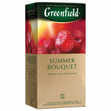 Чай GREENFIELD (Гринфилд) Summer Bouquet, фруктовый (малина, шиповник), 25 пакетиков в конвертах по 1,5 г, 0433