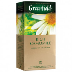 Чай GREENFIELD (Гринфилд) Rich Camomile (Ромашковый), травяной, 25 пакетиков в конвертах по 1,5 г, 0432-10