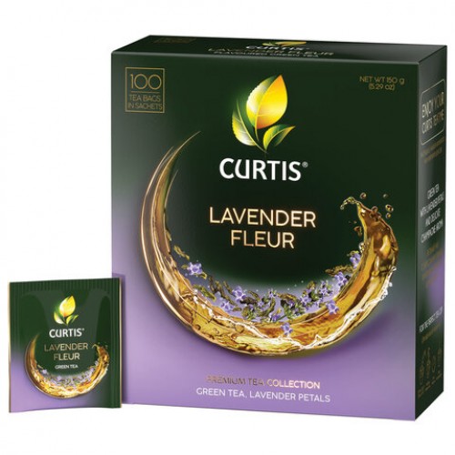 Чай CURTIS Lavender Fleur зеленый c лавандой, лепестками роз, 100 пакетиков в конве, 102560