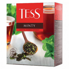 Чай TESS (Тесс) Minty, черный с мятой, 100 пакетиков по 1,5 г, 1663-09