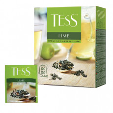 Чай TESS (Тесс) Lime, зеленый с цедрой цитрусовых, 100 пакетиков по 1,5 г, 0920-09