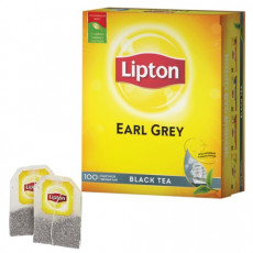 Чай LIPTON (Липтон) Earl Grey, черный, 100 пакетиков с ярлычками по 2 г, 67106269