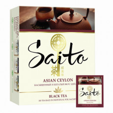 Чай SAITO Asian Ceylon, черный, 100 пакетиков в конвертах по 1,7 г, 67842438