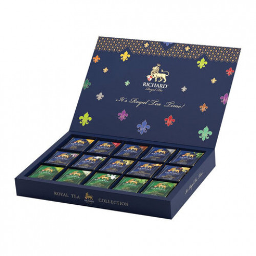 Чай RICHARD Royal Tea Collection, подарочный НАБОР 15 вкусов, 120 пакетиков по 1,9 г, 100839