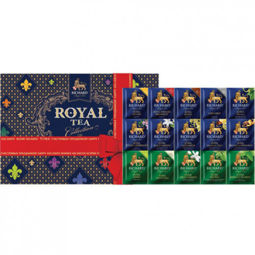 Чай RICHARD Royal Tea Collection, подарочный НАБОР 15 вкусов, 120 пакетиков по 1,9 г, 100839