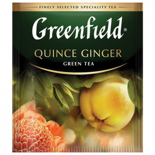 Чай GREENFIELD (Гринфилд) Quince Ginger, зеленый, айва-имбирь, 25 пакетиков в конвертах по 2 г, 1388-10