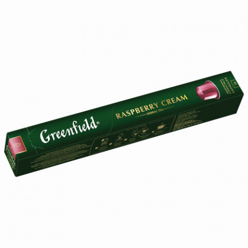 Чай в капсулах GREENFIELD Raspberry Cream, травяной, гибискус и малина, 10 шт. х 2,5 г, 1365-10