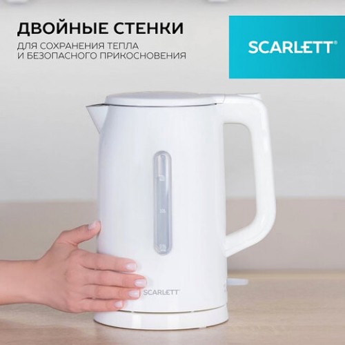 Чайник SCARLETT SC-EK21S31, 1,5 л, 2200Вт, закр.нагревательный элемент, двойные стенк