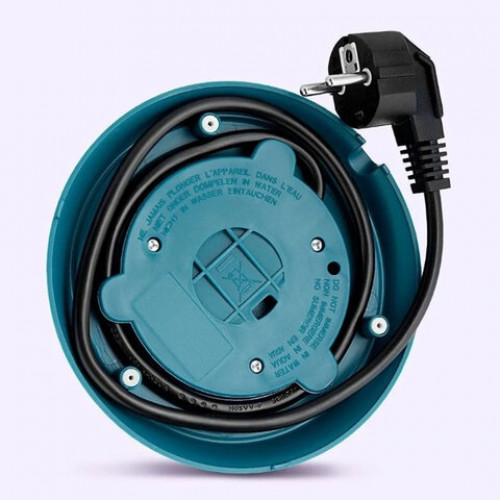 Чайник KITFORT КТ-8725, 1,7л, 2200Вт, закрытый нагревательный элемент, сталь/пластик, серебр./бирюз