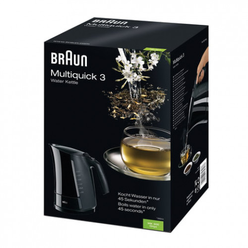 Чайник BRAUN WK-300, 1,7 л, 2200 Вт, закрытый нагревательный элемент, пластик, белый