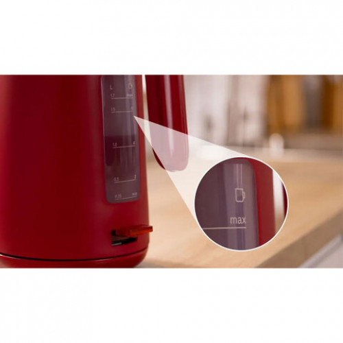 Чайник BOSCH TWK 2M164, 1,7 л, 2400 Вт, закрытый нагревательный элемент, пластик, красный