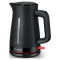 Чайник BOSCH TWK3M123, 1,7л, 2400Вт, закрытый нагревательный элемент, пластик, черный