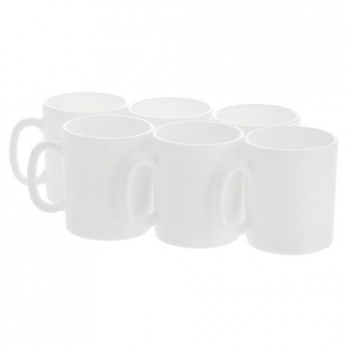 Набор кружек для чая и кофе, 6 штук, объем 320 мл, белое стекло, Essence White, LUMINARC, N1230