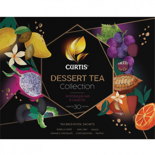 Чай CURTIS (Кёртис) Dessert Tea Collection, набор 30 пакетиков, ассорти (6 вкусов по 5 пакетиков), 58,5 г, 100933