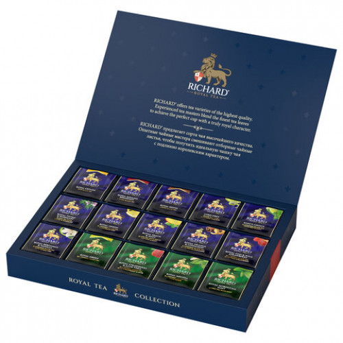 Чай RICHARD Royal Tea Collection ассорти 15 вкусов, НАБОР 120 пакетиков, 102273