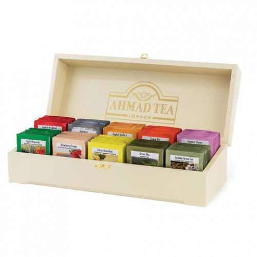 Чай AHMAD (Ахмад) Contemporary, набор в деревянной шкатулке, ассорти 10 вкусов по 10 пакетиков по 2 г, Z583-1