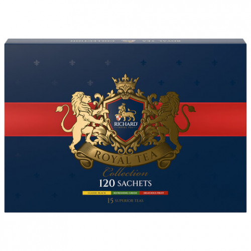 Чай RICHARD Royal Tea Collection ассорти 15 вкусов, НАБОР 120 пакетиков, 102273