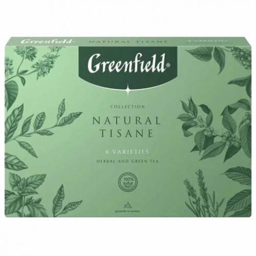 Чай GREENFIELD Natural Tisane, ассорти 6 вкусов, НАБОР 30 пакетиков, 1844-10