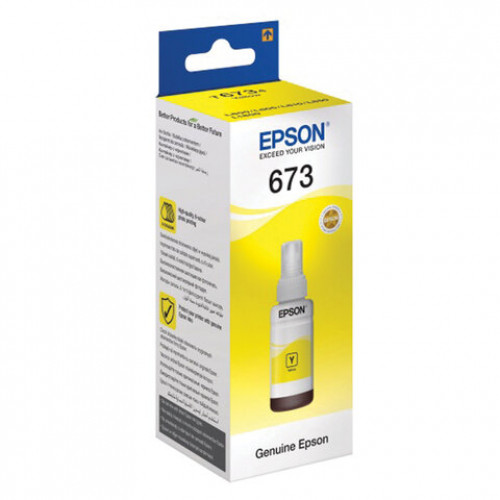 Чернила EPSON (C13T67344A) для СНПЧ Epson L800/L805/L810/L850/L1800, желтые, оригинальные