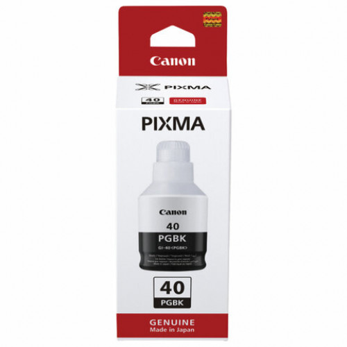 Чернила CANON (GI-40BK) для СНПЧ Pixma G5040/G6040/GM2040, черные, ресурс 6000 страниц, оригинальные, 3385C001