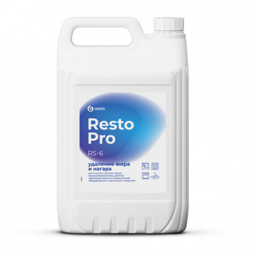Средство для чистки плит, духовок, грилей от жира/нагара 5л GRASS RESTO PRO RS-6, щелочное, 125895