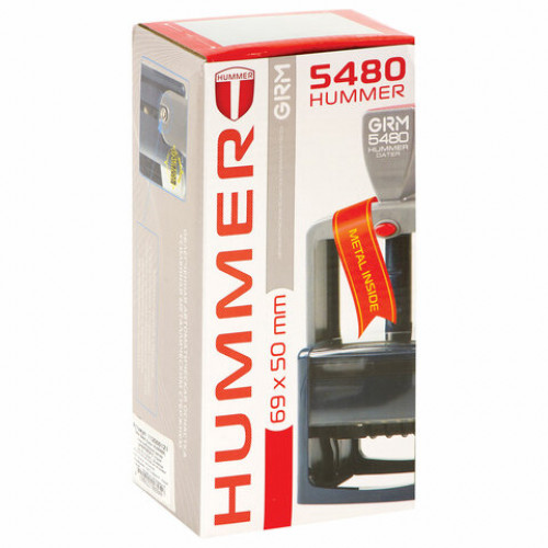 Датер самонаборный 6 строк + дата, оттиск 69х49 мм синий, GRM 5485 BANK HUMMER, КАССА В КОМПЛЕКТЕ, 112000121