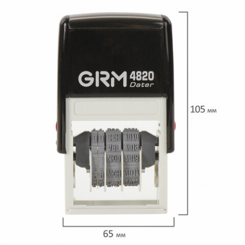 Датер-мини месяц буквами, оттиск 22х4 мм синий, GRM 4820, 124361131