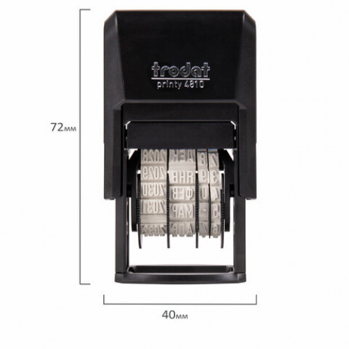 Датер-мини месяц буквами, оттиск 20х3,8 мм, синий, TRODAT 4810, корпус черный