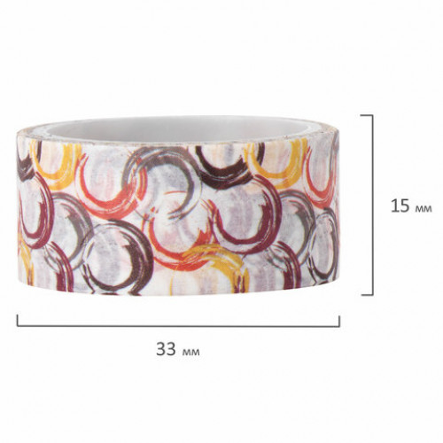 Клейкие WASHI-ленты для декора Микс №3, 15 мм х 3 м, 7 цветов, рисовая бумага, ОСТРОВ СОКРОВИЩ, 661711