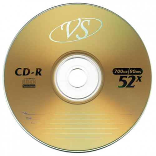 Диски CD-R VS 700 Mb 52x, КОМПЛЕКТ 50 шт., Bulk, VSCDRB5001